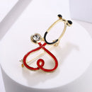 Fashion Love Heart Stethoscope Enamel Brooch Badge Pin Lapel Jewelry DecoraSEAU
