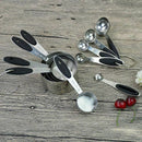 10pcs/set Stainless Steel Measuring Cups Measuring Spoon Scoop Silicone Bla U5Y5