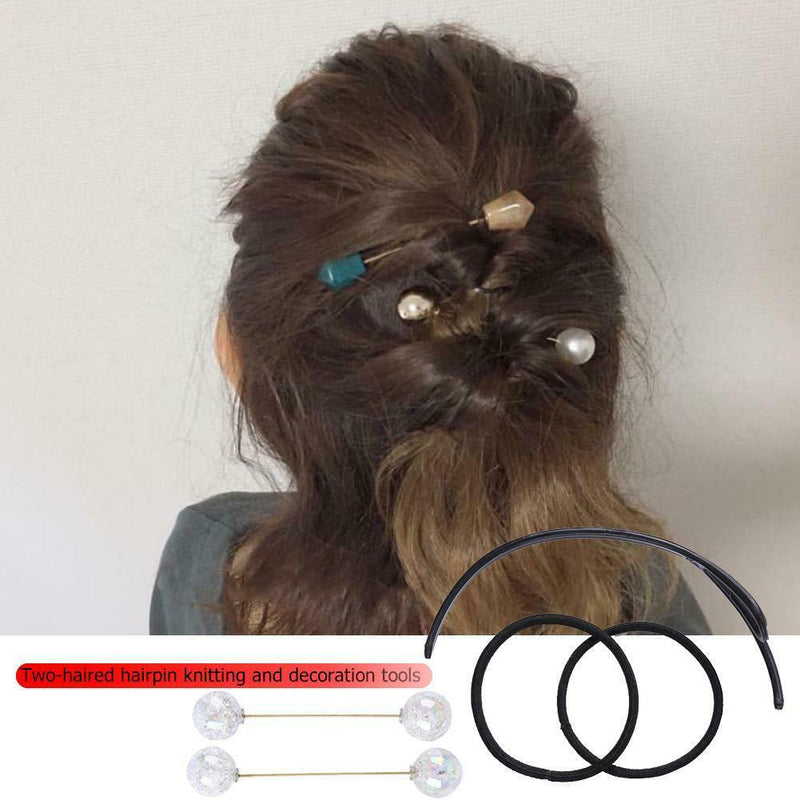 Women Hairpins Artifact Japanese Hair Braiding Styling Decoration Tool Set