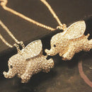 New Lady Charm Golden Rhinestone Elephant Pendant Necklace Long Sweater Chain