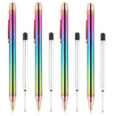 Retractable Ballpoint Pens, Luxury Rainbow Click Metal Pen Black Ink Pens 1 P4R5