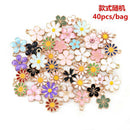 40pcs Assorted Lot Enamel Alloy Daisy Flowers Pendant Charms DIY Accessories