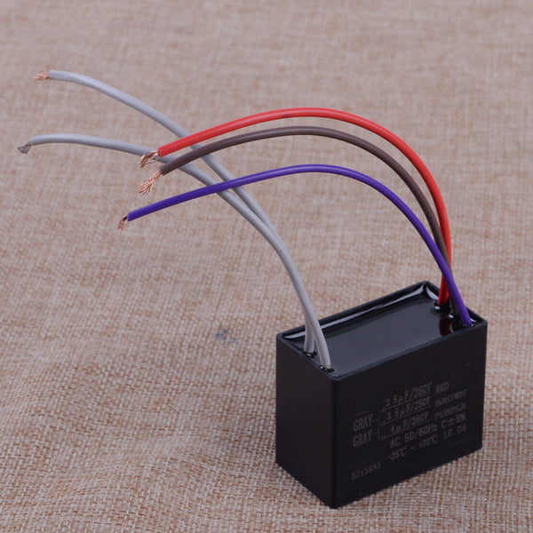 CBB61 Capacitor 2.5uF + 3.5uF + 4uF 5 Wire 250VAC Capacitor fit for Ceiling Fan