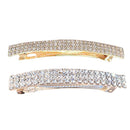 2x Automatic Rhinestone French Barrette Large Hairpin Ponytail Holder Women
