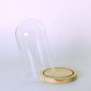 Transparent glass bell glass suction glass jars with wooden floor for flowe