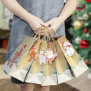 6Pcs Christmas Gift Bags Santa Kraft Paper Bag with Handle Christmas DecorB Hn