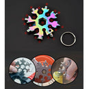 18 In 1 Stainless Steel Snowflake Multi tool Keychain Hand Tool Black