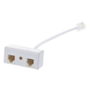Telephone US RJ11 Male to Dual US RJ11 Female Plug Cable Adapter
