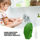 Liquid Soap Wristband Sanitizer Dispenser Holder Bracelet w/Bottle (Green) A