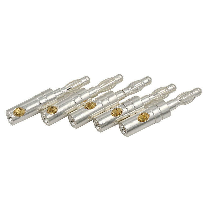 5xrhodium plated copper banana plug speaker cable wire connector hiFi N â„–[