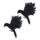 2 x Lifelike Flying Crow Decoy Hunting Birds Decoy Birds Scarer Scarecrow