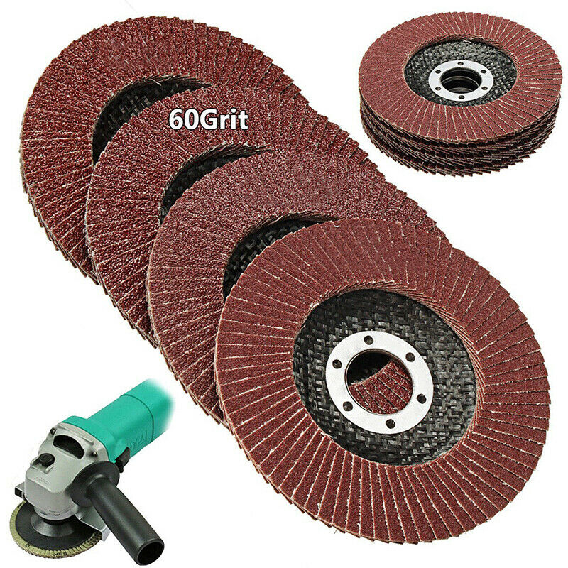 115mm/4.5'' Flap Wheels Grinding Sanding Discs 60 Grit Angle Grinder 3c