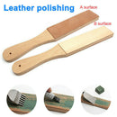 Dual Sided Leather Blade Strop Cutter Razor Sharpener Polishing Wooden Handle