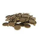 100pcs 25mm Round Alloy Base Cameo Setting Cabochon Charms Pendant DIY Craft