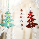 1 Set 3Pcs Christmas Tree Decorations Wooden Letter Bell Ornaments Christma