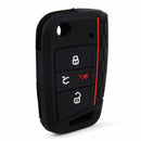 BLACK 4 Button Silicone Remote Key Cover Fob Case fit for VW Golf Polo 2017