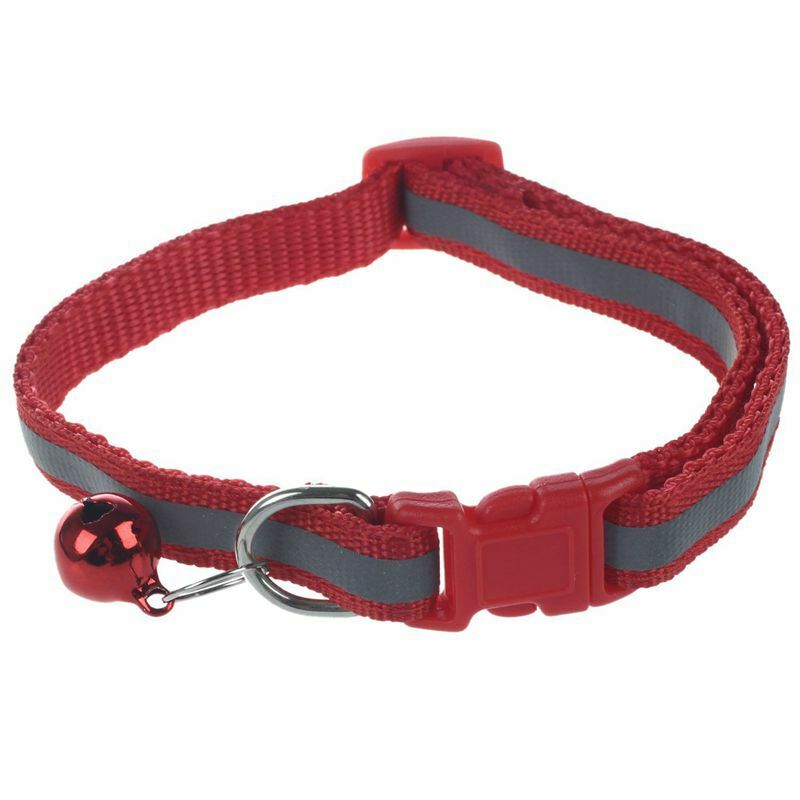 Adjustable Reflective Breakaway Pet Collar with Bell for Cat Dog, 3 Pieces, B5B7