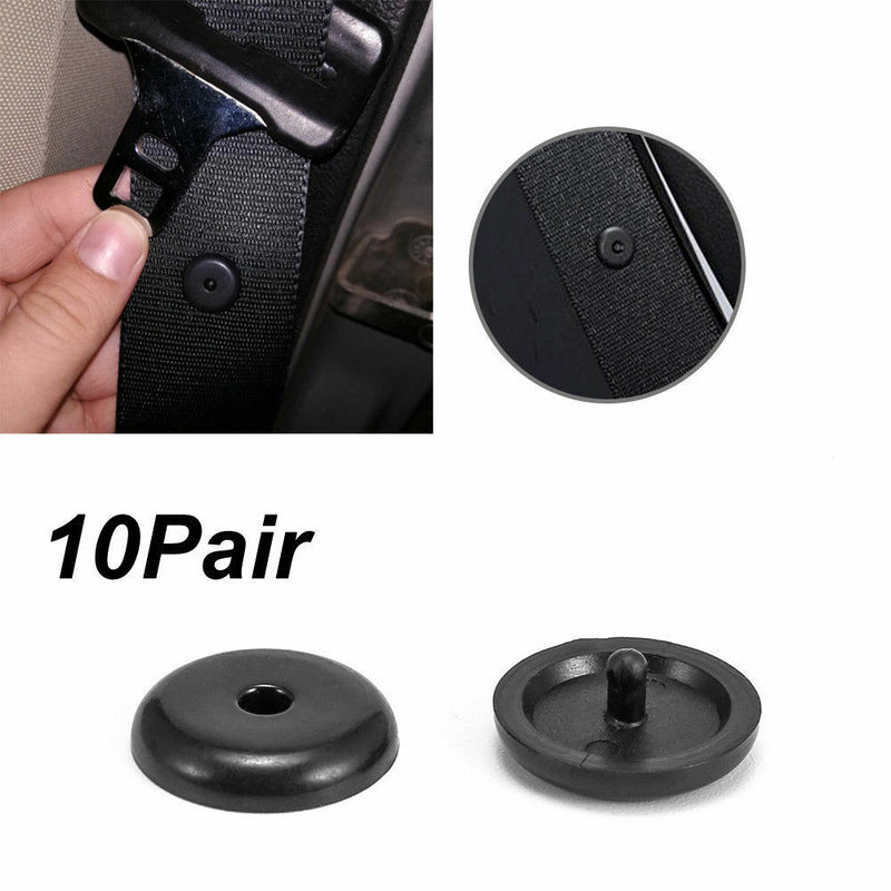 10Pair Seat Belt Buckle Buttons Holders Studs Retainer Stopper Pin Clip Clips