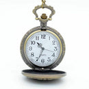 Large quartz pocket watch retro design bronze medal pocket watch