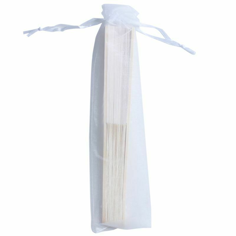 20 x Fan Fabric Gift Bag Bamboo Bone + Silk Fabric wedding favors dance wri C8T9