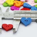 100pcs Sweet Love Heart Wood Buttons 17 x 20mm Sewing Buttons for Cardmaking