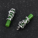 Retro Chinese Exquisite Green Malay jade Pendant Green Dragon Charm Jewelry USA