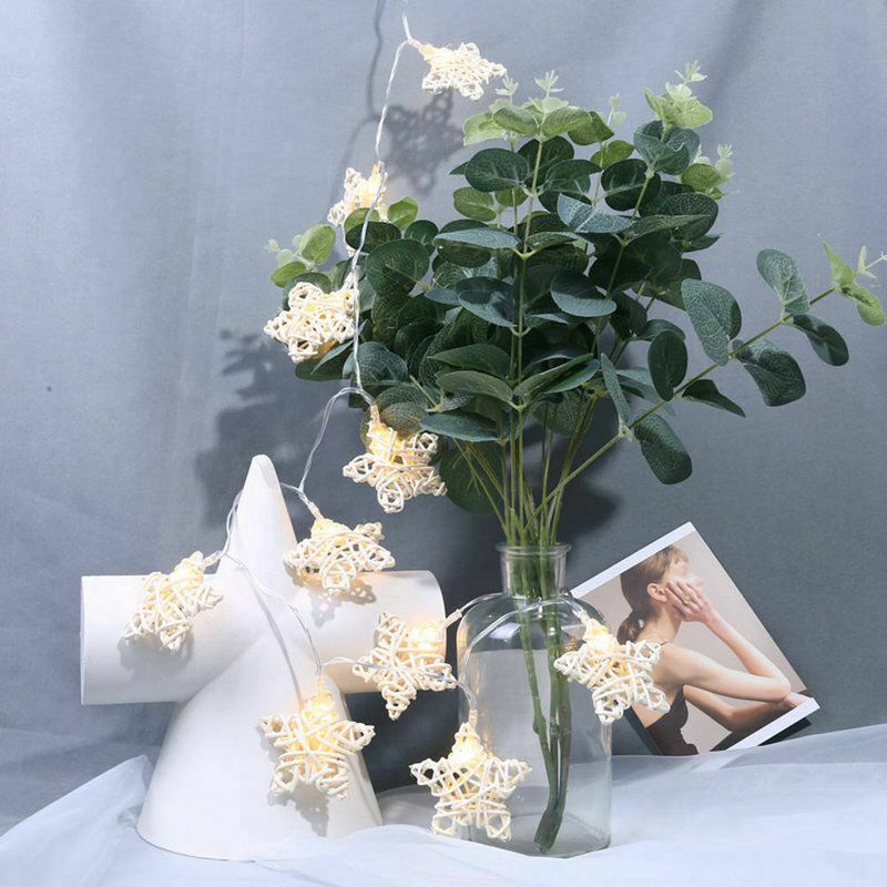 1.1M 10Led Star Rattan String Lights Led Fairy Lights Christmas Wedding Dec J8Y3