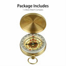 Brass Pocket Watch Style Outdoor Camping Hiking Compass Navigation Keychain Ring