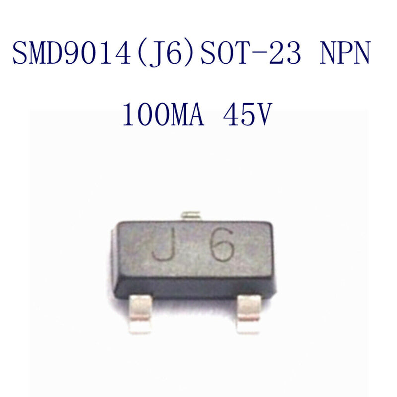 45-Values SMD9014 (J6) NPN Power General Purpose Transistors Assortment Kit -