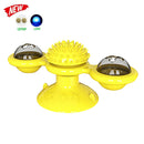 Cats Puzzle Turntable Windmill Ball Interactive Toys Pet Supplies (Yellow) A
