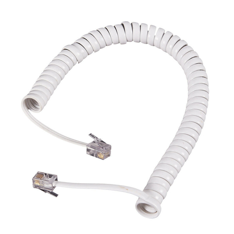 6.5FT Telephone Handset Phone Extension Cord Curly Coil Line Cable Wire ME