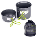 Camping Hiking Picnic Cookware Cook Cooking Pot Bowl Set Aluminum Outdoor Tide