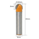 2Pcs 8mm Shank 3/8 and 5/8 Cutting Dia Woodworking Round Nose Cove Core Box