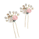 Rose Flower HairpinsWedding Crystal HeaddressWedding Crystals Pearls HeadpieceBX