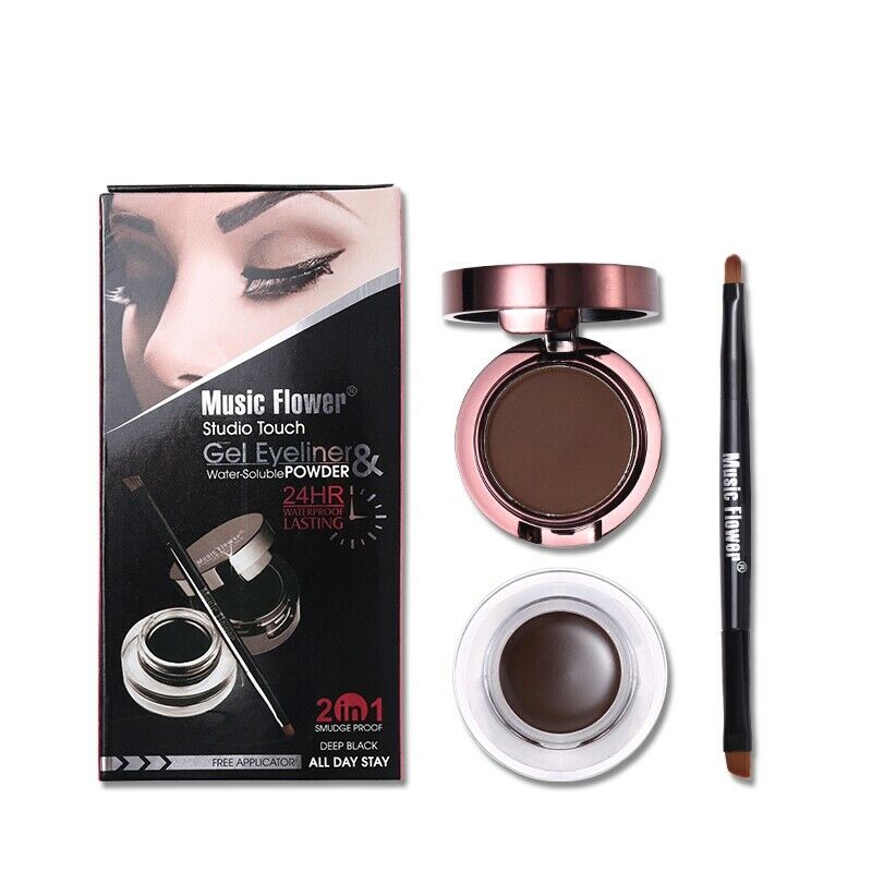 Music Flower Brand 2 In 1 Gel Eyeliner and Eyebrow Powder Makeup Palette Wa Y2K4