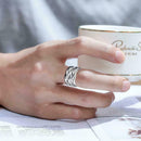 Band Weave Daumen Fingerringe Legierung Sterling verstellbare Ring Geschenk Z2N0