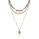 Individual Ethnic Multi-Layer Necklace Accessories Colorful Beads Shell Kis