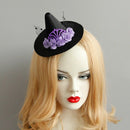 Hat Hair Clip Purple Flowers Witch Elf Hat with Metal Hairpin Party Girl Cu