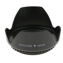 Plastic Standard Crown Petal Flower Shaped Camera Lens Hood Black- Suitable for