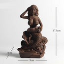 Laying Mermaid Incense Burner Ceramic Stick Cones Holder Smoke Backflow
