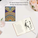 DIY Mandala Special Shaped Diamond Painting 50 Pages Sketchbook A5 Notebook