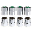 4X Safety NITROGEN N2 Wheel Tire Valve Stem Caps Simple Chrome Plating Accessory