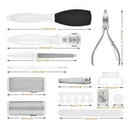 22 in 1 Pedicure Sets Kit Tools Nail Files Clipper Scraper Foot Care Rasp Callus