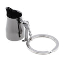 Metal Keychain Ring Coffee Accessories Frothing Jug Design Keyring Gifts