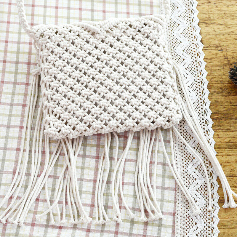 Fringe Tassel Crossbody Shoulder Bag Woven Handmade Boho Beach Travel Handb N5T3