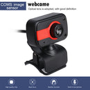 USB Webcam with Microphone 2LED Night Vision Clip-on Web Camera Red