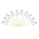 10pcs Glitter Diamond Ring Cupcake Cake Toppers Wedding Cake Decorations TOCA