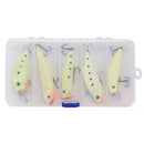 5 Pcs Luminous Simulation Bait Fluorescent Plastic Hard Bait Set Box Artifi