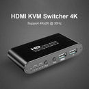 2 Port HDMI KVM 4K Switcher Splitter for Sharing Monitor Keyboard Mice Mouse Ew