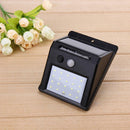 Waterproof 20-LED Solar Powered PIR Motion Sensor Wall Light Outdoor Garden Lamp